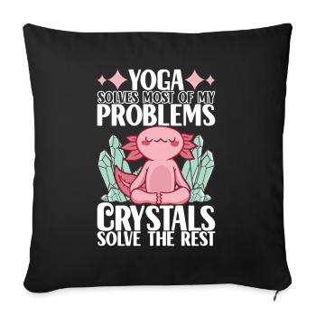 Yoga Yogi Relax - Sofa pillowcase 17,3'' x 17,3'' (45 x 45 cm) - black - Front