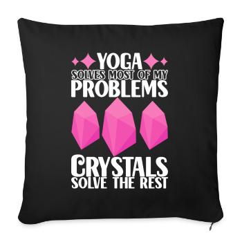 Yoga Yogi Relax - Housse de coussin décorative 45 x 45 cm - noir - Devant
