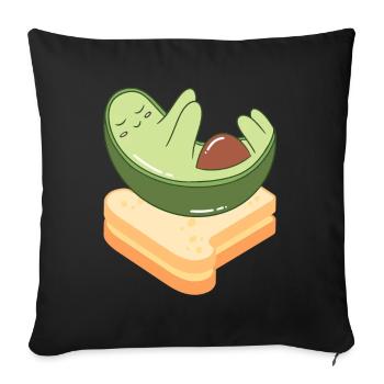 Avocado Toast - Sofa pillowcase 17,3'' x 17,3'' (45 x 45 cm) - black - Front