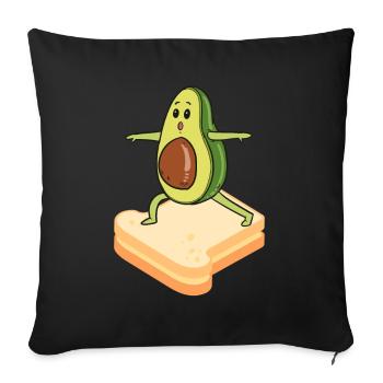 Avocado Toast - Sofa pillowcase 17,3'' x 17,3'' (45 x 45 cm) - black - Front