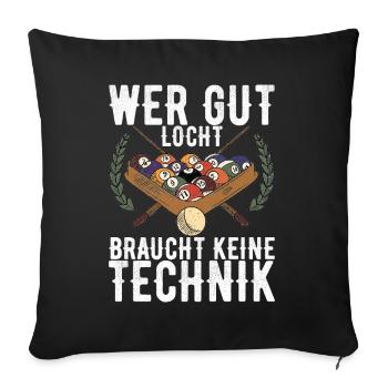 Pool Billard - Sofakissenbezug 45 x 45 cm - Schwarz - Vorne