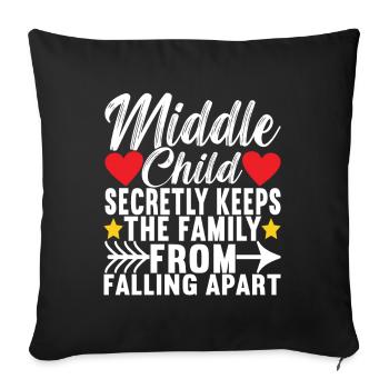 Enfants du milieu Frères et sœurs du milieu - Housse de coussin décorative 45 x 45 cm - noir - Devant