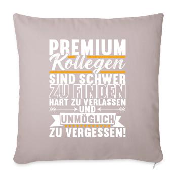 Abschiedsgeschenk Jobwechsel Kollege - Sofakissenbezug 45 x 45 cm - helles Taupe - Vorne