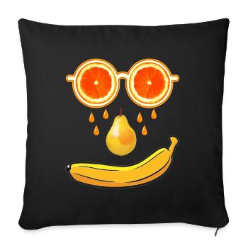 Summer Fruits - Sofa pillowcase 17,3'' x 17,3'' (45 x 45 cm) - black - Front