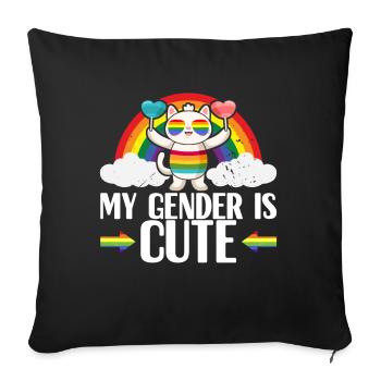 Fierté gaie LGBTQ - Housse de coussin décorative 45 x 45 cm - noir - Devant