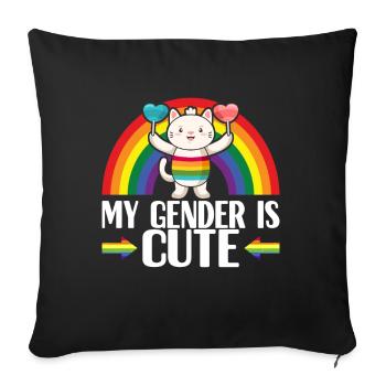 Fierté gaie LGBTQ - Housse de coussin décorative 45 x 45 cm - noir - Devant