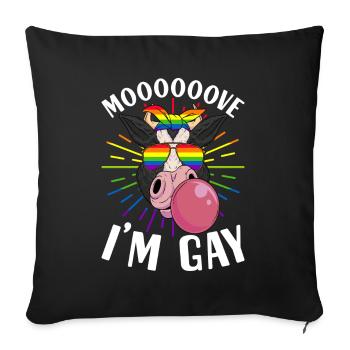 Fierté gaie LGBTQ - Housse de coussin décorative 45 x 45 cm - noir - Devant