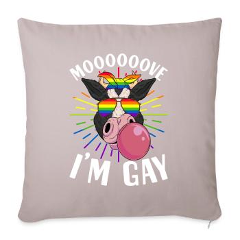 Fierté gaie LGBTQ - Housse de coussin décorative 45 x 45 cm - taupe clair - Devant