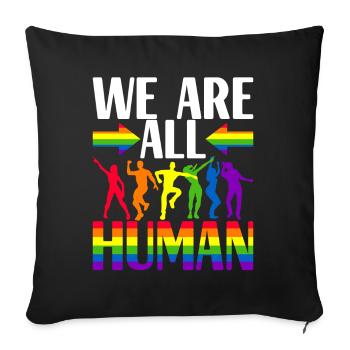 Fierté gaie LGBTQ - Housse de coussin décorative 45 x 45 cm - noir - Devant