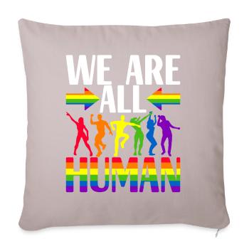 Fierté gaie LGBTQ - Housse de coussin décorative 45 x 45 cm - taupe clair - Devant