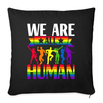 Fierté gaie LGBTQ - Housse de coussin décorative 45 x 45 cm - noir - Devant