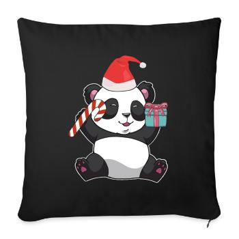 Panda de Noël - Housse de coussin décorative 45 x 45 cm - noir - Devant