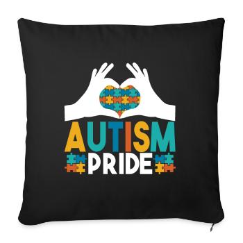 Autisme autistique Autiste - Housse de coussin décorative 45 x 45 cm - noir - Devant