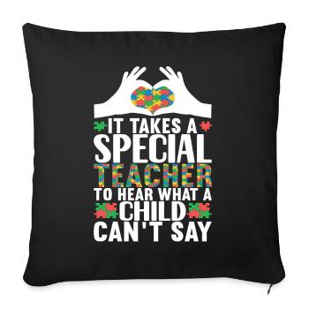 Autistic Autism Teacher Autistic - Sofa pillowcase 17,3'' x 17,3'' (45 x 45 cm) - black - Front