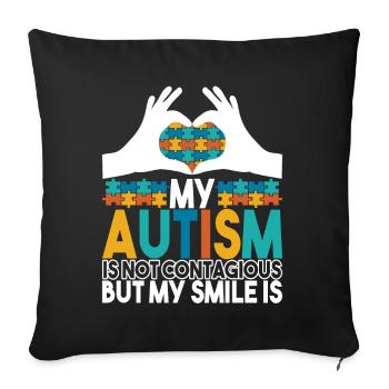Autisme autistique Autiste - Housse de coussin décorative 45 x 45 cm - noir - Devant