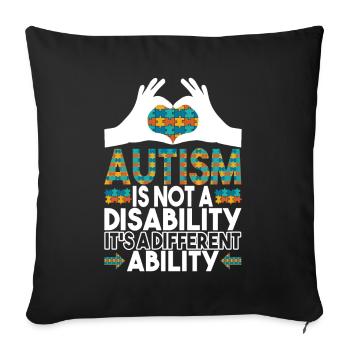 Autisme autistique Autiste - Housse de coussin décorative 45 x 45 cm - noir - Devant