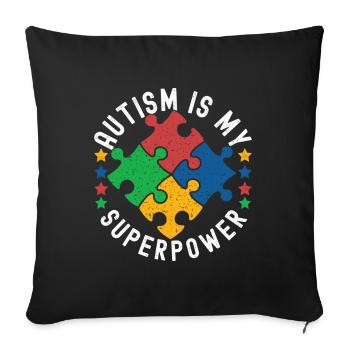 Autisme autistique Autiste - Housse de coussin décorative 45 x 45 cm - noir - Devant