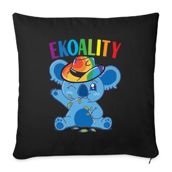 Fierté gaie LGBTQ - Housse de coussin décorative 45 x 45 cm - noir - Devant