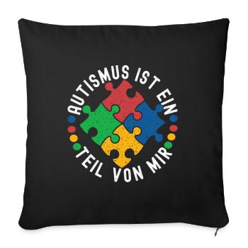 Autisme autistique Autiste - Housse de coussin décorative 45 x 45 cm - noir - Devant