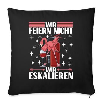 Saufen Party Alkohol Wein - Sofakissenbezug 45 x 45 cm - Schwarz - Vorne