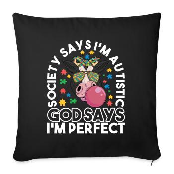 Autisme autistique Autiste - Housse de coussin décorative 45 x 45 cm - noir - Devant