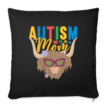 Autisme autistique Autiste - Housse de coussin décorative 45 x 45 cm - noir - Devant
