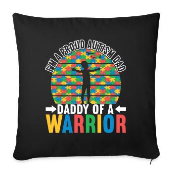 Autisme autistique Autiste - Housse de coussin décorative 45 x 45 cm - noir - Devant