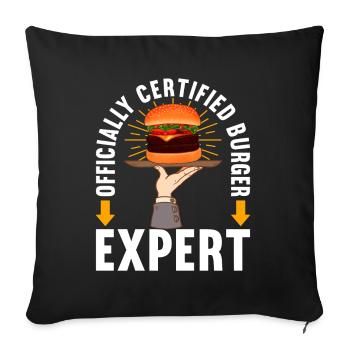 Hamburgers de restauration rapide - Housse de coussin décorative 45 x 45 cm - noir - Devant