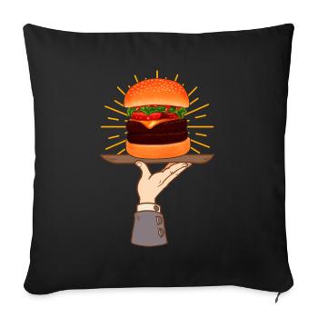 Hamburgers de restauration rapide - Housse de coussin décorative 45 x 45 cm - noir - Devant