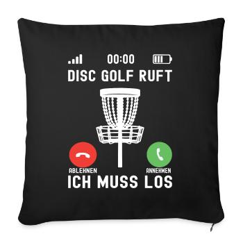 Disc Golf Disc Golfer - Sofa pillowcase 17,3'' x 17,3'' (45 x 45 cm) - black - Front