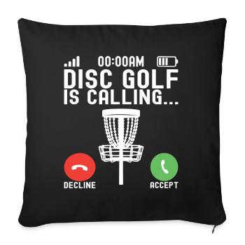 Disc Golf Disc Golfer - Sofa pillowcase 17,3'' x 17,3'' (45 x 45 cm) - black - Front