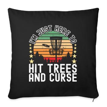Disc Golf Disc Golfer - Sofa pillowcase 17,3'' x 17,3'' (45 x 45 cm) - black - Front