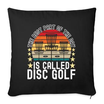 Disc Golf Disc Golfer - Sofakissenbezug 45 x 45 cm - Schwarz - Vorne