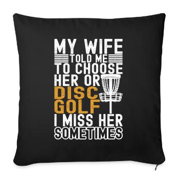 Disc Golf Disc Golfer - Sofa pillowcase 17,3'' x 17,3'' (45 x 45 cm) - black - Front