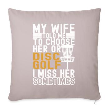 Disc Golf Disc Golfer - Sofa pillowcase 17,3'' x 17,3'' (45 x 45 cm) - light taupe - Front