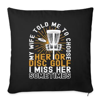 Disc Golf Disc Golfer - Sofa pillowcase 17,3'' x 17,3'' (45 x 45 cm) - black - Front