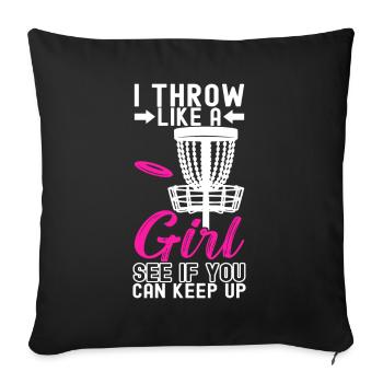 Disc Golf Disc Golfer - Sofa pillowcase 17,3'' x 17,3'' (45 x 45 cm) - black - Front