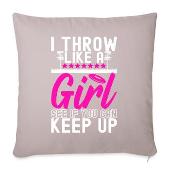 Disc Golf Disc Golfer - Sofa pillowcase 17,3'' x 17,3'' (45 x 45 cm) - light taupe - Front
