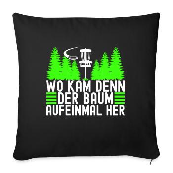 Disc Golf Disc Golfer - Sofakissenbezug 45 x 45 cm - Schwarz - Vorne
