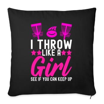 Disc Golf Disc Golfer - Sofa pillowcase 17,3'' x 17,3'' (45 x 45 cm) - black - Front