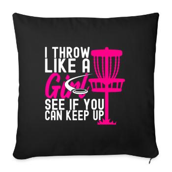 Disc Golf Disc Golfer - Sofa pillowcase 17,3'' x 17,3'' (45 x 45 cm) - black - Front