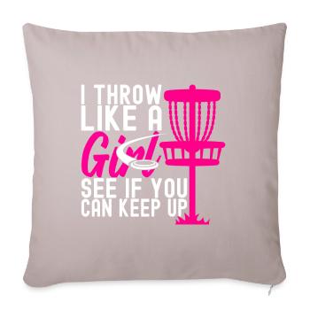 Disc Golf Disc Golfer - Sofa pillowcase 17,3'' x 17,3'' (45 x 45 cm) - light taupe - Front