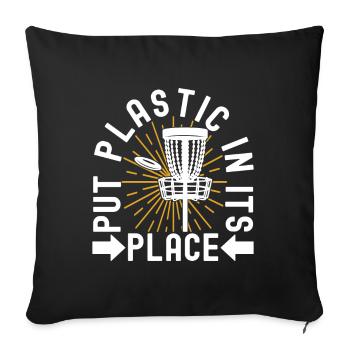 Disc Golf Disc Golfer - Sofa pillowcase 17,3'' x 17,3'' (45 x 45 cm) - black - Front