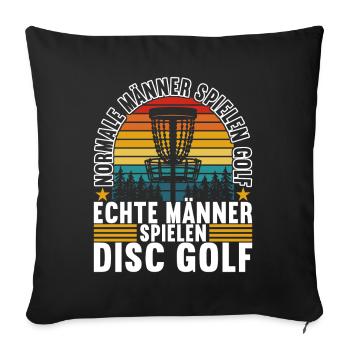 Disc Golf Disc Golfer - Sofakissenbezug 45 x 45 cm - Schwarz - Vorne