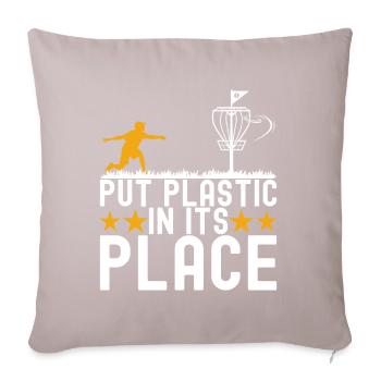 Disc Golf Disc Golfer - Sofa pillowcase 17,3'' x 17,3'' (45 x 45 cm) - light taupe - Front