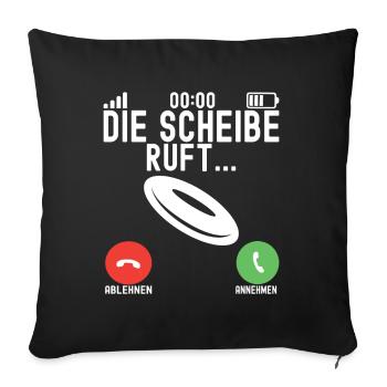 Disc Golf Disc Golfer - Sofakissenbezug 45 x 45 cm - Schwarz - Vorne