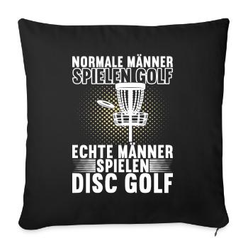 Disc Golf Disc Golfer - Sofakissenbezug 45 x 45 cm - Schwarz - Vorne