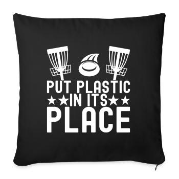 Disc Golf Disc Golfer - Sofakissenbezug 45 x 45 cm - Schwarz - Vorne