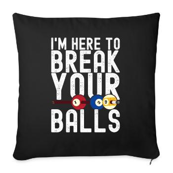 Billard Billard Billard Table de billard - Housse de coussin décorative 45 x 45 cm - noir - Devant