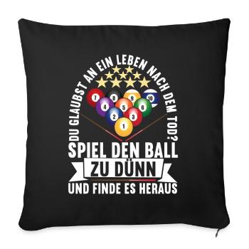 Pool Billard Billardspieler Pooltisch - Sofakissenbezug 45 x 45 cm - Schwarz - Vorne